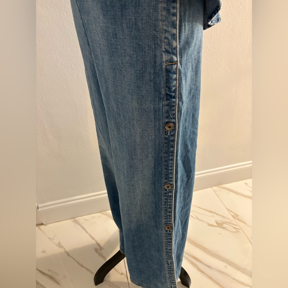 Jonathan Simkhai Denim Ruffle Accented Jumpsuit pre owned - Picture 8 of 13